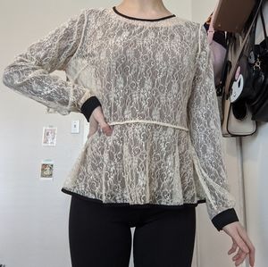 Sheer Ivory Lace Blouse